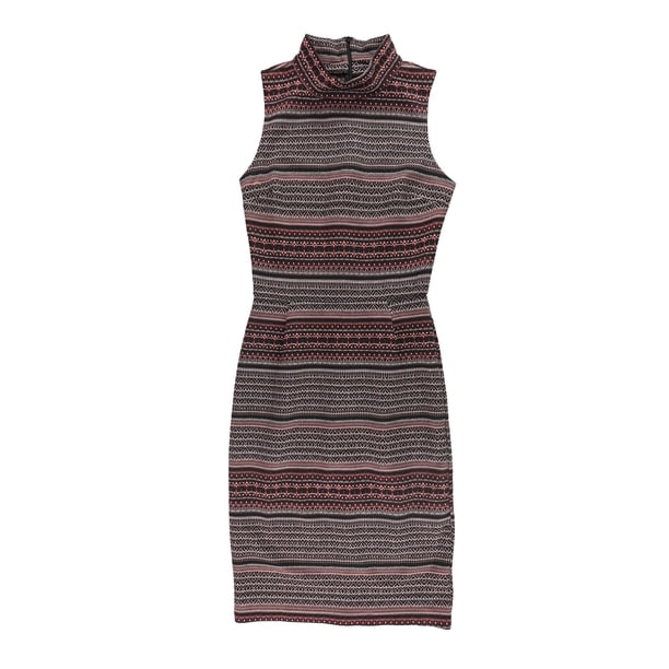 bar III Vestido ajustado con cuello alto para mujer, rojo, XX-Small