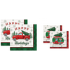 Red Pickup Truck Holiday Party Supplies | Includes Dinner and Cocktail Napkins for 32 | Vintage Red Pickup Truck Dinner Napkins | Retro Camper Cocktail Napkins | 2 packs each of 16 Napkins | Farmhouse