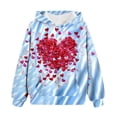 thumbnail image 2 of Dezsed Valentine's Day Girl Hoodies Oversized Sweatshirts Children's Shirt Long Sleeved Pattern T-shirt Printed Round Neck Hooded Sweatshirt for 4-5 Years Sky Blue, 2 of 5