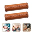 thumbnail image 6 of 1 Pair Light Brown PU and Rubber Handlebar Grips for Mountain Bikes, Comfortable Non- Bike Grip Covers, 6 of 7