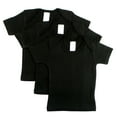 thumbnail image 1 of Negro Manga Corta Vuelta de la Camisa (Pack de 3) - de 18 a 24 Bambini 0550BL3-18-24, 1 of 1