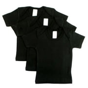 Bambini Black Short Sleeve Lap T-Shirts, 3pk (Baby Boys or Baby Girls, Unisex)
