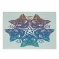thumbnail image 1 of Pentacle Cutting Board, Heads of Black Cats Forming a Mandala Design with Crescent Moon Pentagram Star, Decorative Tempered Glass Cutting and Serving Board, Small Size, Multicolor, by Ambesonne, 1 of 1