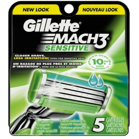 Gillette Mach3 Sensitive Electric Refills, 5 Ct