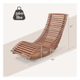 thumbnail image 5 of Acacia Wood Rocking Chair - Outdoor Patio Rocker with Widened Slatted Seat, High Back, 360lbs Capacity - Garden, Porch, Backyard Furniture - Natural Finish, 5 of 9