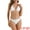 White, variant on Women's Halter Ribbed Lace Up Bikini Sets Medium White