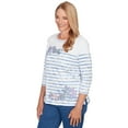thumbnail image 3 of Alfred Dunner Womens Applique Flower Tie Dye Stripe Knit Top, 3 of 4
