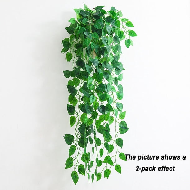 Artificial Hanging Plants for Wall Decor with Lifelike Silk Leaves, Indoor Outdoor Fake Begonia Ivy Greenery for Home Office Wedding Balcony Decoration, 37 Inch Long, Easy to Install