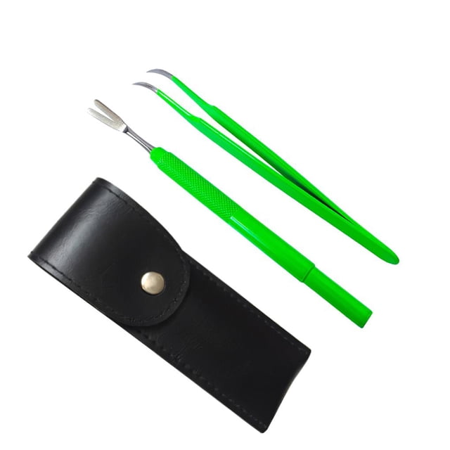 Juego De Herramientas Para Eliminar Garrapatas Humanizado Antideslizante Práctico Tenedor Antiparasitario De Acero Inoxidable Y Pinzas De Punta Doblada Kit De Eliminación De Garrapatas,2Pcs/Set Serendint PT001486-01