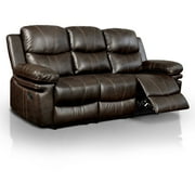 Recliner Sofa Furniture Of America Mason Transitional Leatherette Reclining Sofa Brown