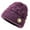 Purple, variant on absanyy Women's Acrylic Cable Knit Beanie with Flower Brooch - Black, Free Size, Warm Fuzzy & Machine Washable for Fall Winter