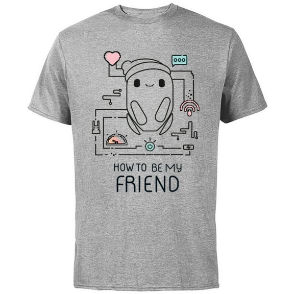 Ron’s Gone Wrong B-Bot How To Be My Friend Standard - Short Sleeve Cotton T-Shirt for Adults - Customized-Athletic Heather