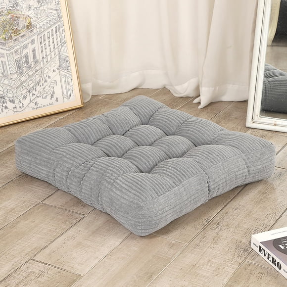 Cojín de suelo cuadrado LOVMOC de 55 cm, color gris claro