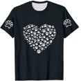 thumbnail image 4 of Soki T-Shirt d'Été à Manches Courtes pour Femmes avec Imprimé Patte de Chien et Cœur, 4 of 4
