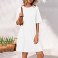 thumbnail image 2 of Bzhegqhd Women's Spring and Summer Fashion Casual Solid Color Dress, 2 of 8