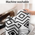 thumbnail image 5 of Boho Black and White Geometric Ethnic Pattern Bathroom Rugs Mat,Non Slip Microfiber Bathroom Rug,Rubber Backing,Soft Bathroom Mats for Bathroom Floor,Tub and Shower,17x27in(43x68cm), 5 of 5