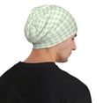 thumbnail image 5 of Easygdp Green Checkboard Knit Beanie, Soft Beanie Hat, Daily Beanie in Fine Knit for Women Men Winter, 5 of 7
