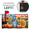 thumbnail image 2 of Fall Mailbox Cover Autumn Pumpkin Sunflower America Flag Patriotic Mailbox Cover Magnetic Standard Size 25.5x21 Inch Rustic Waterproof Post Box Cover Wraps Garden Yard Home Decor for Outdoor, 2 of 6