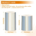 thumbnail image 3 of Blue Beige Vertical Stripes Flickering Flameless Candles LED Tealight Battery Operated with Remote Set of 2 Holiday Decor Ornaments, 3 of 7