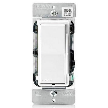Leviton DSL06-1LZ, 600W White Rocker Slide Light Dimmer & Switch