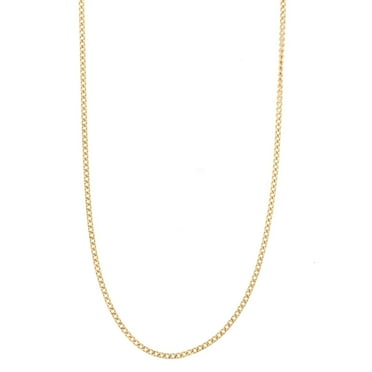 Brilliance Fine Jewelry 14 KT Yellow Gold Adjustable 16"-18" Diamond Cut Chain