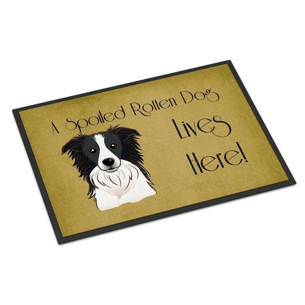 Border Collie Spoiled Dog Lives Here Door Mat