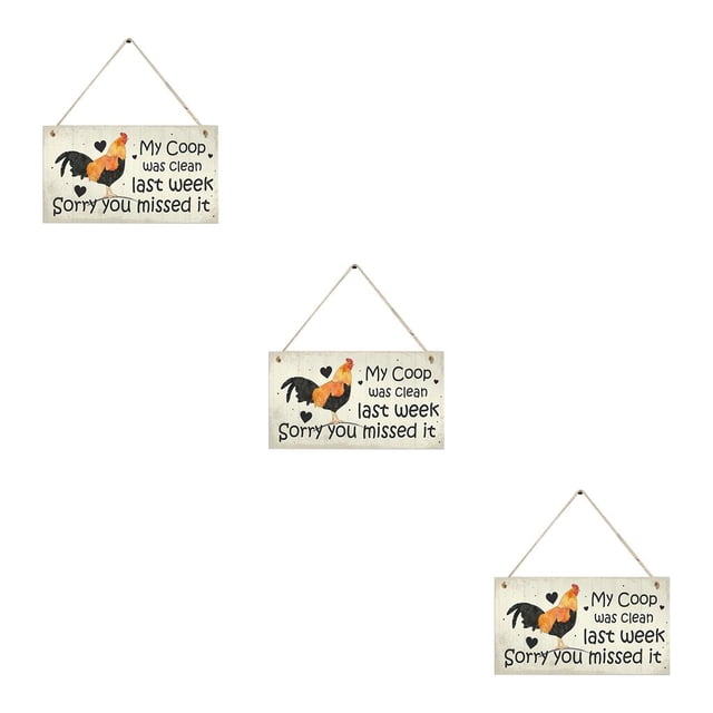 Carteles de pollo Advancent Placas colgantes Decoración del hogar Accesorios de granja para patio trasero