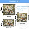 thumbnail image 3 of Haosy 3 Pack Reusable Ziploc Bags BPA Free Healthy Food Storage Bag Leakproof Sandwich Snack Freezer Bags Ladybird on Daisy Flower, 3 of 7