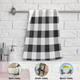 thumbnail image 3 of 2-Piece Polyester cotton Towel Set Absorbent Black White Grey Plaid Pattern Hand Towel Bath Towel Soft and Comfortable Machine Wash 28.3x14.4, 3 of 7