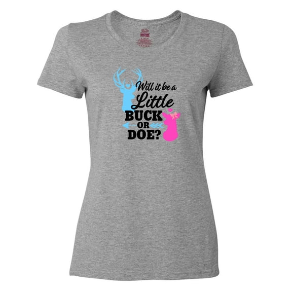 Inktastic Gender Reveal Will It Be a Little Buck or Doe? Women's T-Shirt