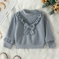 thumbnail image 2 of Posijego Kids Girls Sweatshirts Bow Ruffle Long Sleeve Cotton Pullover Shirts Cute Sweatshirt for Girls, 2 of 4
