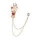thumbnail image 2 of Broche de solapa Salvador para hombre con cadena de cristal dorado, 2 of 10