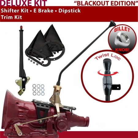 American Shifter 700R4 Shifter Kit Black 16 in. E Brake Trim Kit Dipstick for F2F46