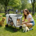 thumbnail image 6 of Wliqien Dog Stroller with 360-degree Wheels, Foldable Pet Cart, 5 Ventilation Windows & Removable Tray, Outdoor Travel Dog Cart for Small/Medium Dogs, 6 of 7
