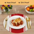 thumbnail image 4 of Red Vintage Round 15 Inch Placemats Set of 4, Geometric Stripes Simple Lines HeatResistant Non Slip Place Mats for Dining Table, Wipeable Braided Kitchen Table Mats for Housewarming, 4 of 9