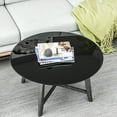 thumbnail image 3 of MAYEERTY 32" Round Tempered Glass Table Top, Beveled Polished Edge for Dining & Office, 2/5" Thick, Black, 3 of 9