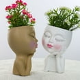 thumbnail image 6 of HEVIRGO Face Flower Pot, Smooth Edge Human Face Prop Cheek Flat Head Decorative Resin Indoor Outdoor Plant Face Planter Garden Supplies, 6 of 6
