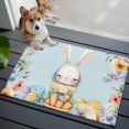 thumbnail image 3 of 2x3 Ft Entryway Area Rug, Easter Kitchen Rug Runner Washable Floor Mat, Spring Watercolor Bunny Carrots Eggs Flowers Blue Non Slip Indoor Door Mat Throw Carpet for Bathroom Living Room Bedroom, 3 of 8