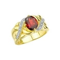 thumbnail image 3 of RYLOS Rings for Women 14K Gold Plated Silver Ring Classic 9X7MM Oval Gemstone & Diamonds January Garnet Jewelry Size 13, 3 of 7