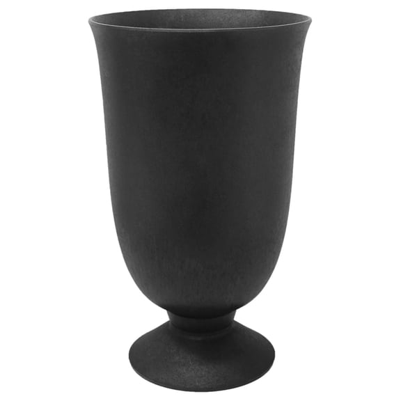 Indoor & Outdoor Self-Watering Urn Planter, Cadence, 14" x 23", Black - Planting Containers for Plants and Flowers - Gardening and Landscaping Accessories