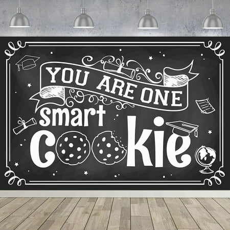 Image of One Smart Cookie Graduation Decoration One Smart Cookie College High School Graduation Party Decoration Retro Class Of 2024 You Are One Smart Cookie Graduation Backdrop for Funny Graduation