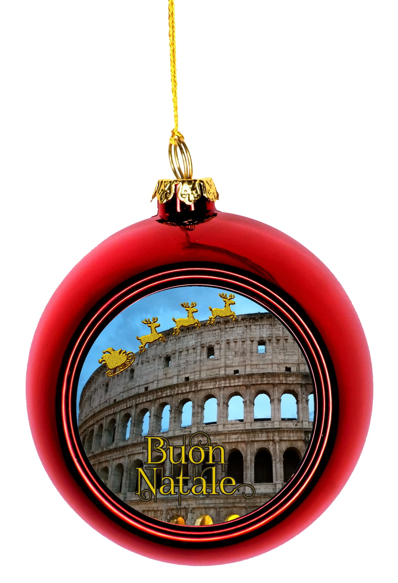 Christmas DÃ©cor Santa Christmas Ornaments Italy Rome Colosseum Ball