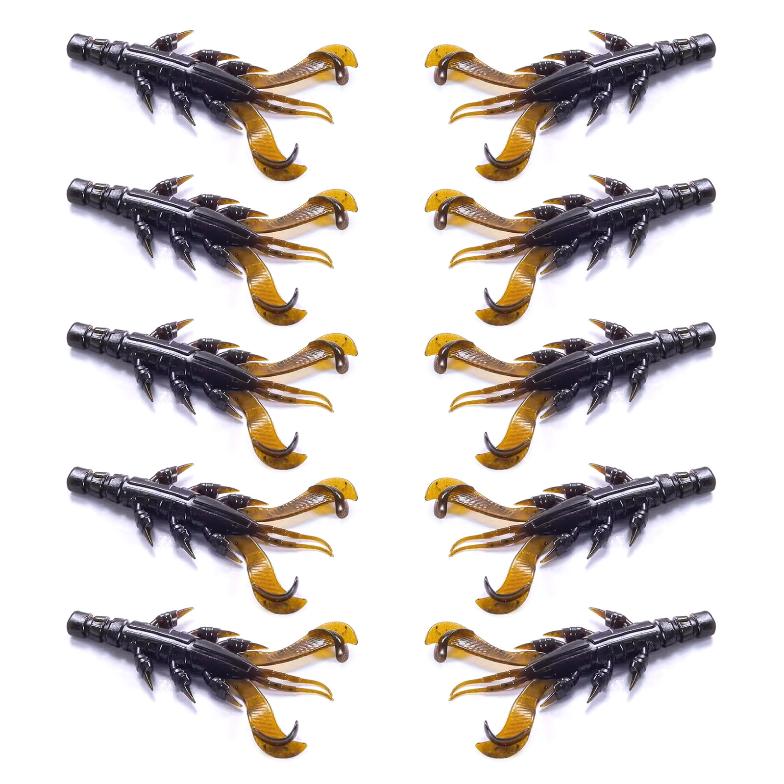 10Pcs Artificial Shrimp Lures Freshwater Saltwater Baits 8.70cm Crawfishes Swim Baits Shrimp Soft Fishing Lures