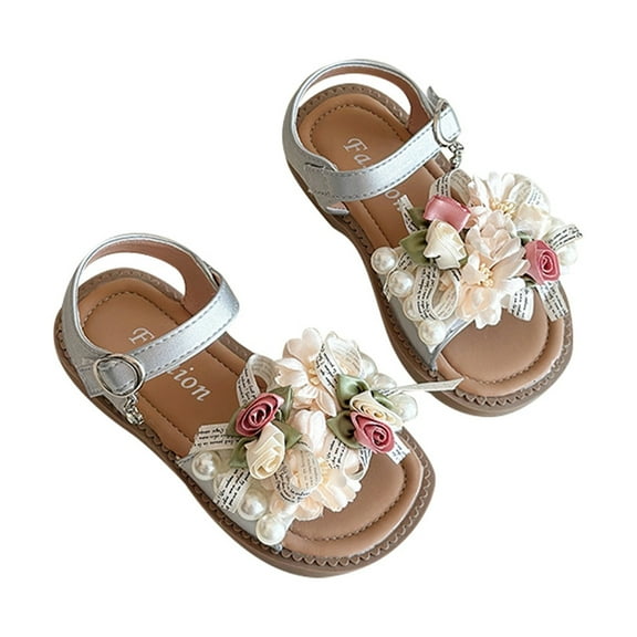 MEZZALL Girls Fashion Sandals With Bow Design Adjustable Straps For Toddler Kids Casual Outdoor Spring Summer Fall Versatile