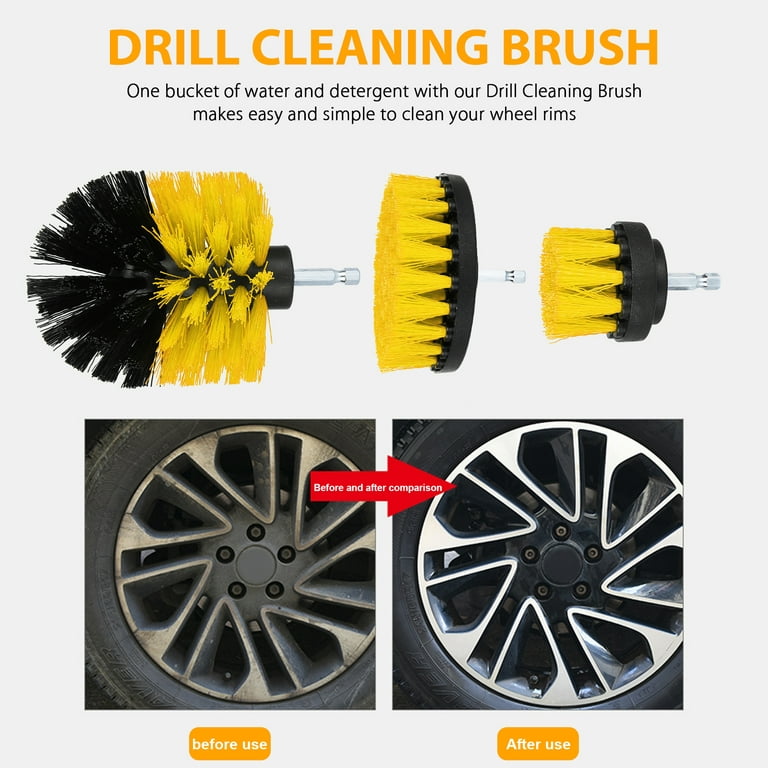 12pcs Drill Brush Car Detailing Kit, TSV Car Wheel Tire Cleaning Brush Set, Wheels  Brush, Rim Brush, Scrubing Brush Pad Sponge Kit for Car Waxing, Polishing,  Tile 