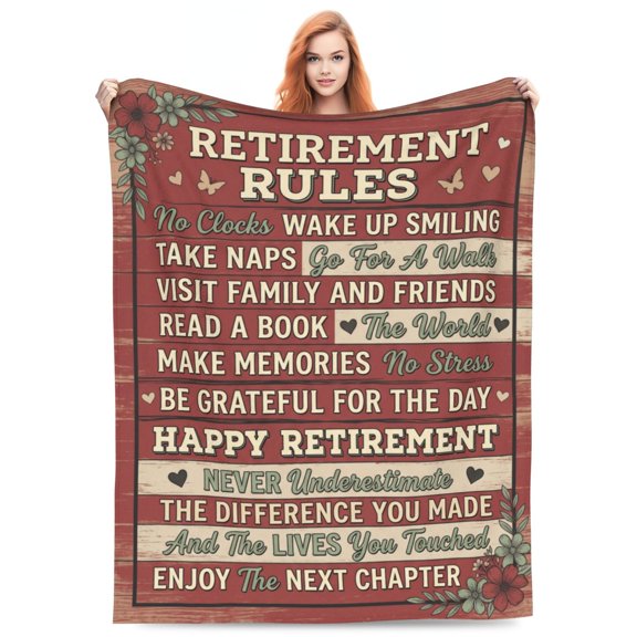 Retirement Gift for Woman, Best Retired Gifts for Women Men, Retire Gift Ideas, Funny Presents for Retirement Coworker Teacher Nurse Mom, Soft Blanket 50x40