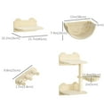 thumbnail image 3 of PawHut Cat Wall Shelf with Hammock, Scratching Post, Steps, Platforms, 3 of 10