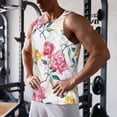 thumbnail image 5 of Daiia Colorful Flowers Printed Men's Quick Dry Fit Muscle Tank Top Slim-Fit Tank Workout Tank Top Lightweight Sports Tank Top-3X-Large, 5 of 7