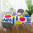 thumbnail image 3 of Yayeee Tablecloths 60" x 90" Rectangle Wrinkle Resistant Party Table Cover, Red Retro Shapes, 3 of 8