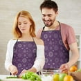 thumbnail image 5 of Purple Sun Moon Triangle Pattern Apron-Garden Aprons for Women with Pockets-Cotton Linen Waterproof Kitchen Cooking Gardening Aprons Adjustable for Kitchen,Cooking,BBQ and Salon 33x27 Inch, 5 of 7